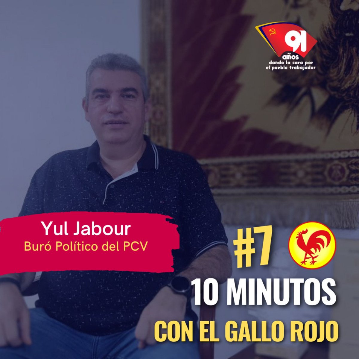 PCV_Venezuela's tweet photo. 📹 10 Minutos con el Gallo Rojo|

#Capítulo7 El dirigente Yul Jabour @yuljabour nos cuenta qué opina el #PCV de la venta de acciones de empresas públicas

📺 Sintoniza aquí https://t.co/pMwum0t8oE https://t.co/ksE4XG35ea