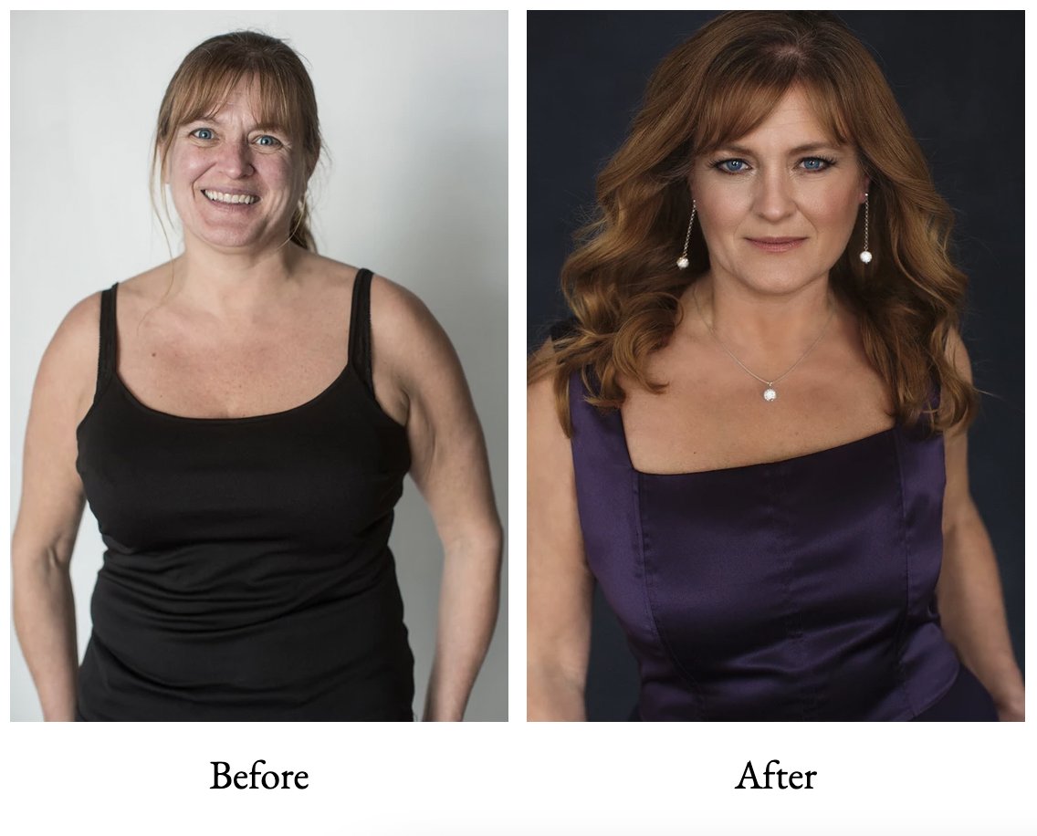 I forget that most of you don't know what I do for my day job. This is it. I help women who hate being photographed have portraits they are proud of. I have a hair and makeup team as well as a huge studio wardrobe so they show up, and we take care of it.  ⬇️