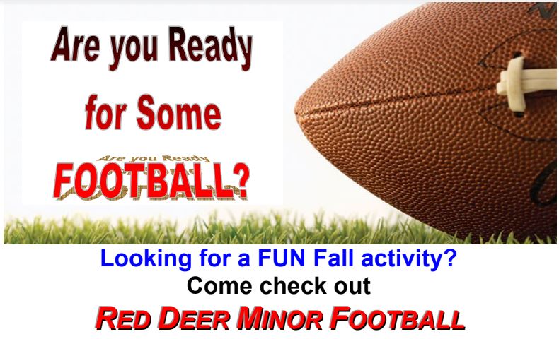 Does your child like "bumping" people in soccer or basketball? @RD_Football might have an answer for that!
"All you need is a pair of runners or cleats! ALL other REQUIRED GEAR and training provided!
Registration info, links, fees &amp; deadlines are listed at
reddeerminorfootball.ca