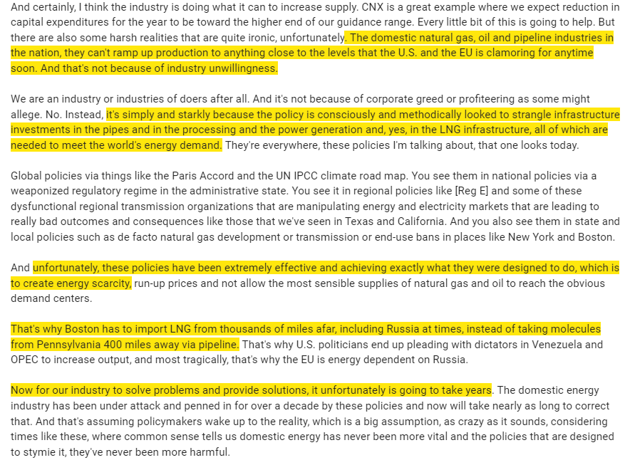 AndrewRangeley's tweet photo. Not exactly pleasant reading, but liked how $CNX framed the current energy environment https://t.co/Cbd3C1A9qH