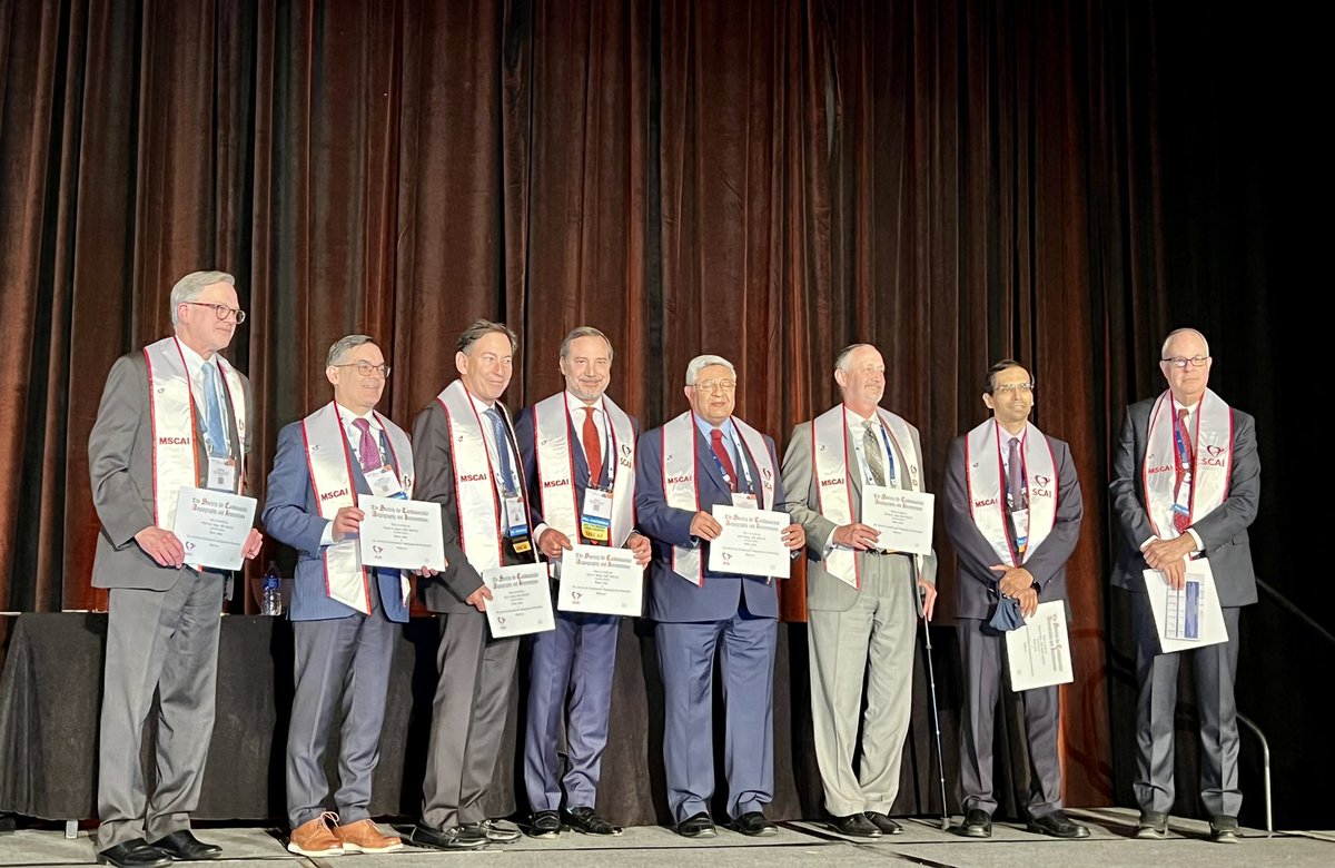 SCAI's tweet photo. Congratulations to the 2022 MSCAI recipients! These individuals have demonstrated excellence over the course of their careers and commitment to the highest levels of clinical care, innovation, publication and teaching. https://t.co/78LM5rnaZy #SCAI2022 https://t.co/ZKOX8ycRJe