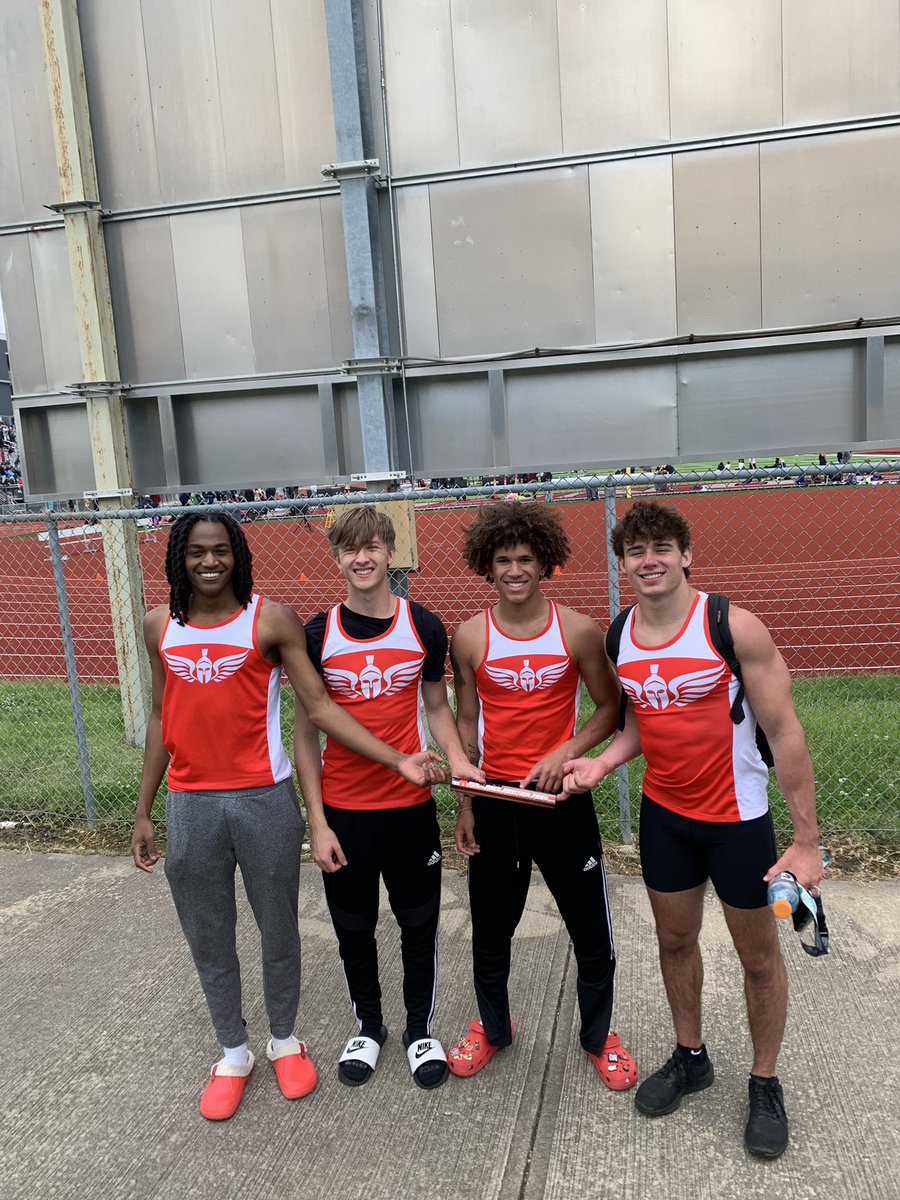 <a href="/willbushman1/">Will Bushman</a> <a href="/GusJ8969/">Gus Jones</a> <a href="/samuelhall04/">Samuel Hall</a> Marcus Thomas takes 4th in the 4x400m relay. Proud of this group. Battled sickness and self-doubt but are now #statebound
