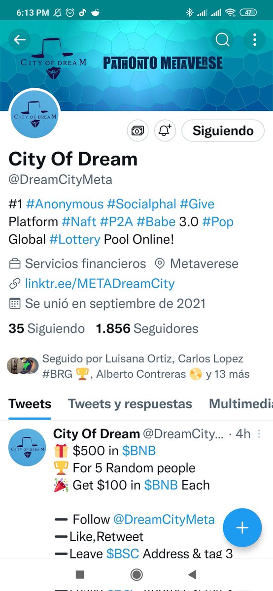 LuisRon4252's tweet photo. @DreamCityMeta Good luck all 😁

@brg_lopez 
@Antonio74678930 
@Jesiigh9 

BSC:
0x48F5a947c6A3d6d76f4E23CbCf5151c21Ff69a79

#Giveaway https://t.co/CZeHu6DEtU