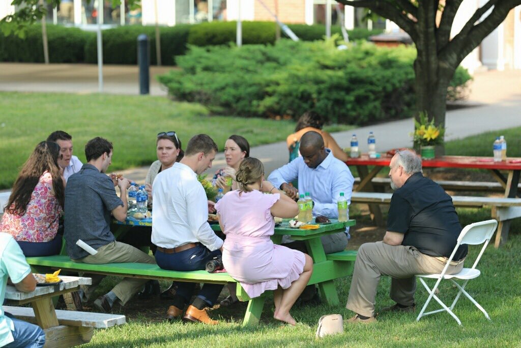 CentreC's tweet photo. The Class of ‘22 and guests enjoy a family picnic on the Roush Lawn as part of Commencement weekend festivities. #Centregrad22 https://t.co/3rY6S6haMW