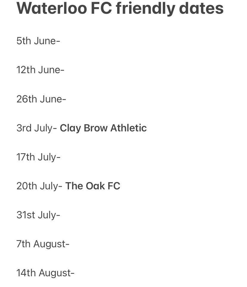 _WaterlooFC's tweet image. We are looking for friendlies to get us ready for our first season. Please drop me a DM if you are looking to have a game. We are open to midweek games also. Please retweet.