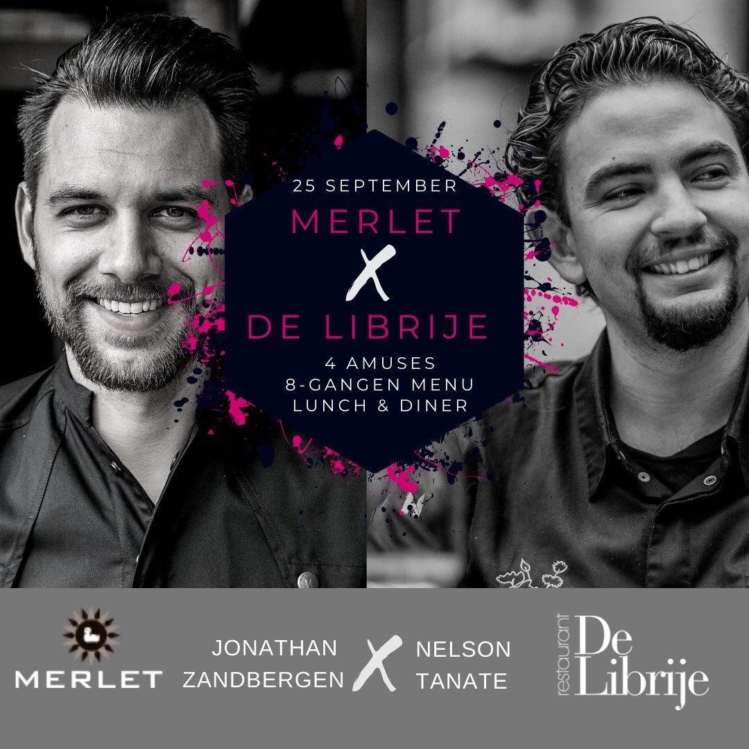 Chef’s collaboration coming up! 25th September. ✨✨✨ I’m sooo exited  to welcome @nelsontanate and team @delibrijezwolle for a four hands lunch and dinner @restaurantmerlet✨

Reservations are open  (The last collaboration was sold out in three hours🙃) Book your tickets now!