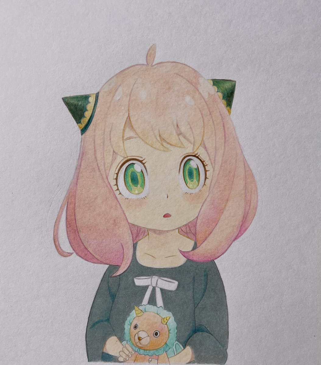 アーニャ「アーニャ 描いてみた。 色鉛筆でふんわりと。 #模写 アーニャ「アーニャ 描いてみた。 色鉛筆でふんわりと。 #模写