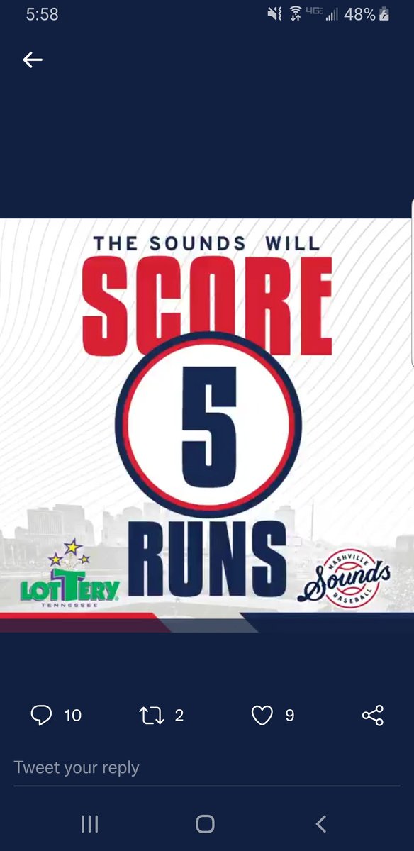 pappahoppa's tweet photo. @nashvillesounds @TNLottery https://t.co/5qWVdqYj5M