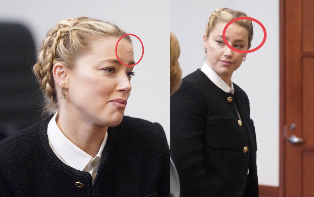 Arwen sparrow 🏴‍☠️ on X: Amber Heard really did turn up to court on  Thursday to destroy one of her own arguments… that makeup can completely  conceal any kind of injury and