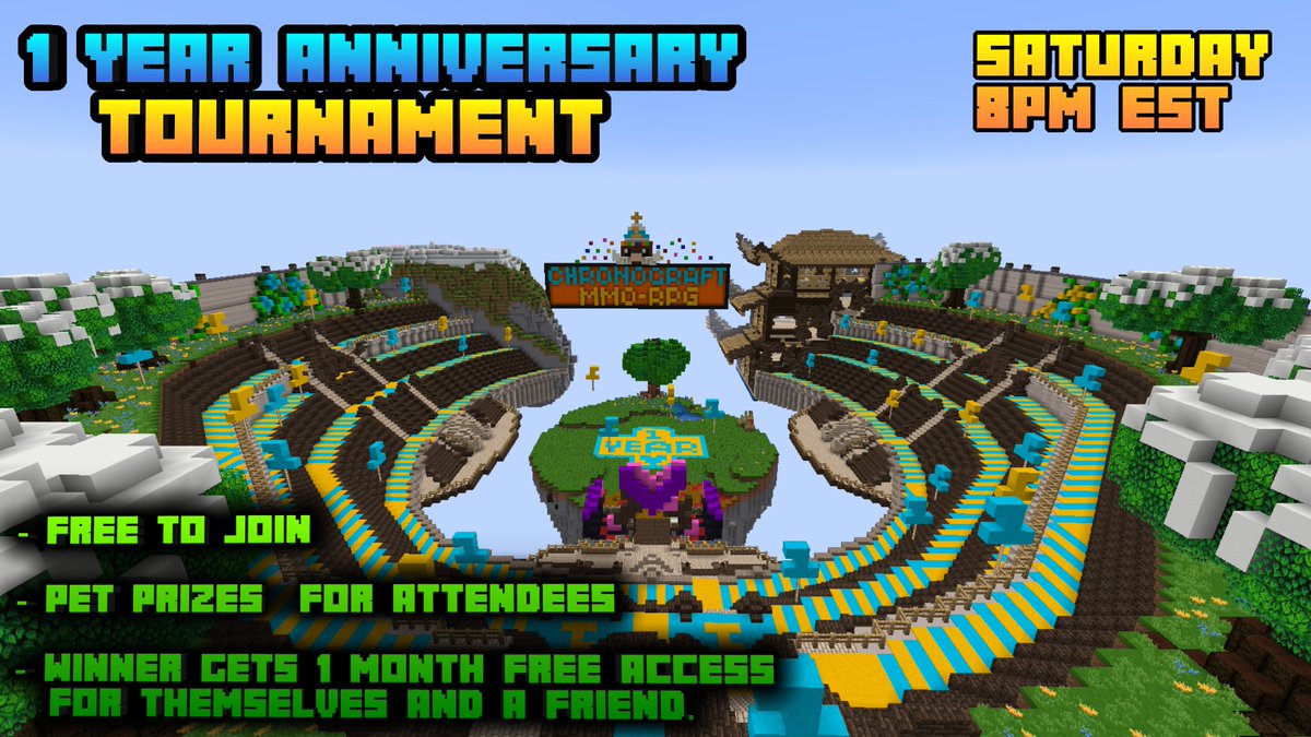 Chrono_Craft's tweet photo. We have a FREE to join event today. Come join on the server at 8pmEST! (Less than hour away)

🎁Prizes:
- Pet prizes for attendees
- Winner gets 1 month access for themselves and a friend https://t.co/oWTkRVYmQs