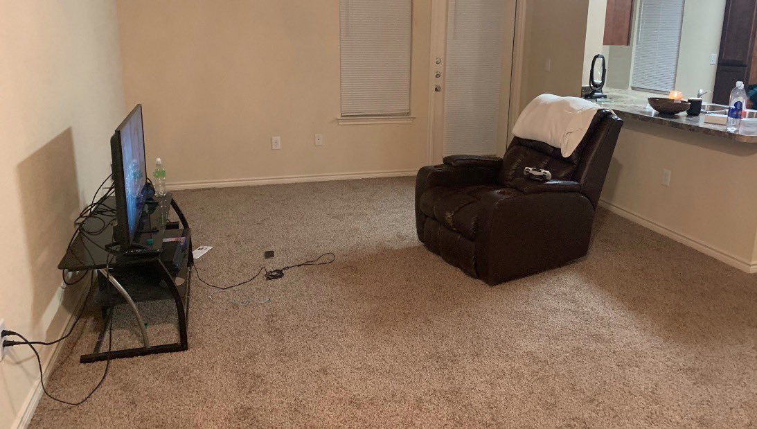 My apartment for the first week after i move in because most of my furnitur...