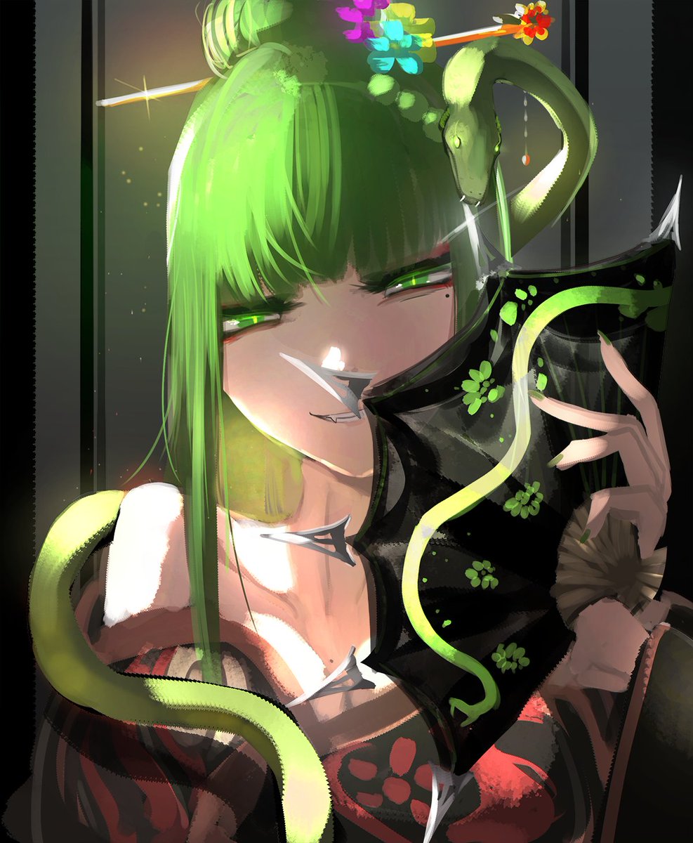 秋田のずん子
毎回ずんこ描くと蛇な印象になる気がする🤔 