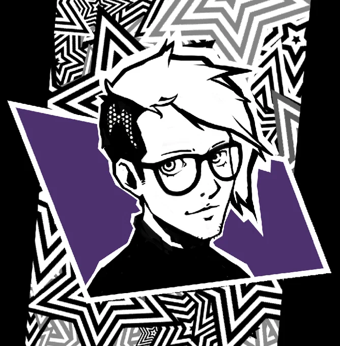 PERSONA! *rips off mask, bites lip, dies*

Drew myself as a Persona 5 Confidant while streaming with @abigbat 

Drawing is fun. 
