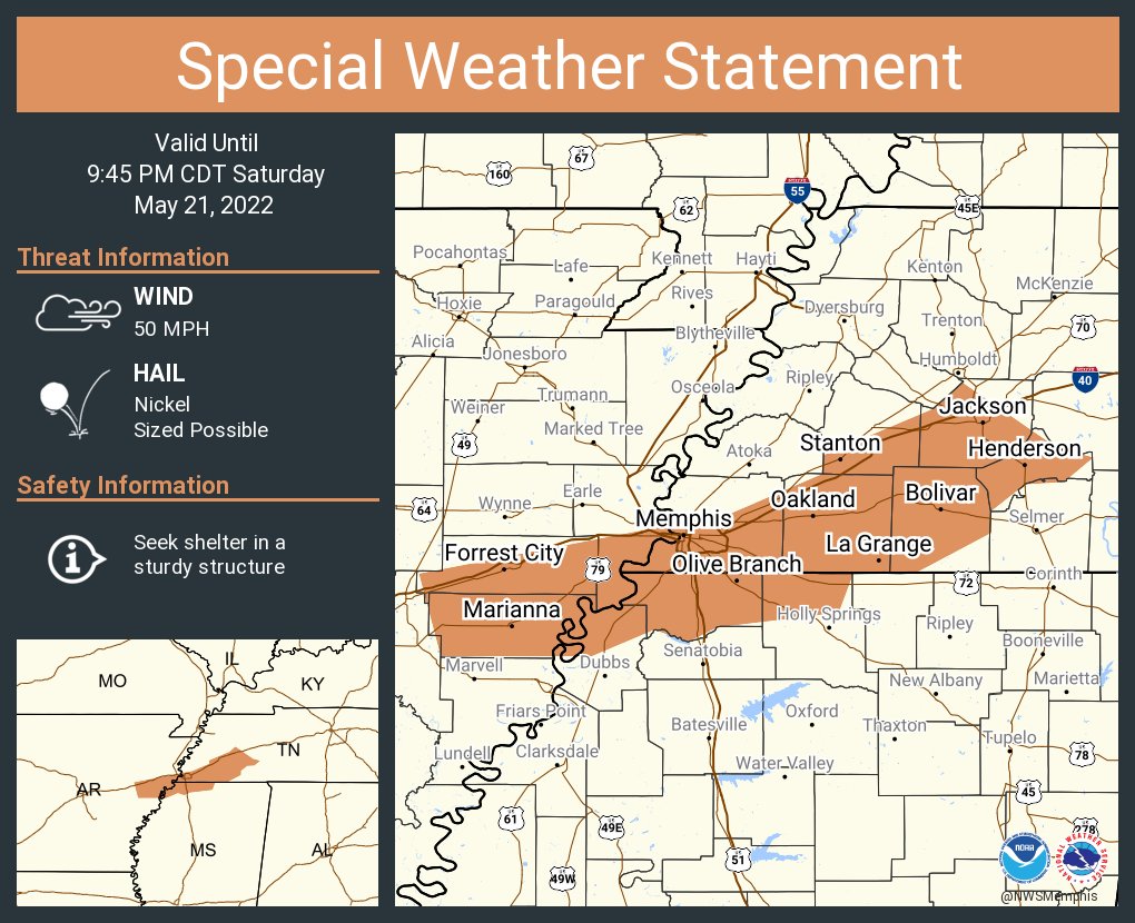 NWS Memphis on Twitter "A special weather statement has been issued