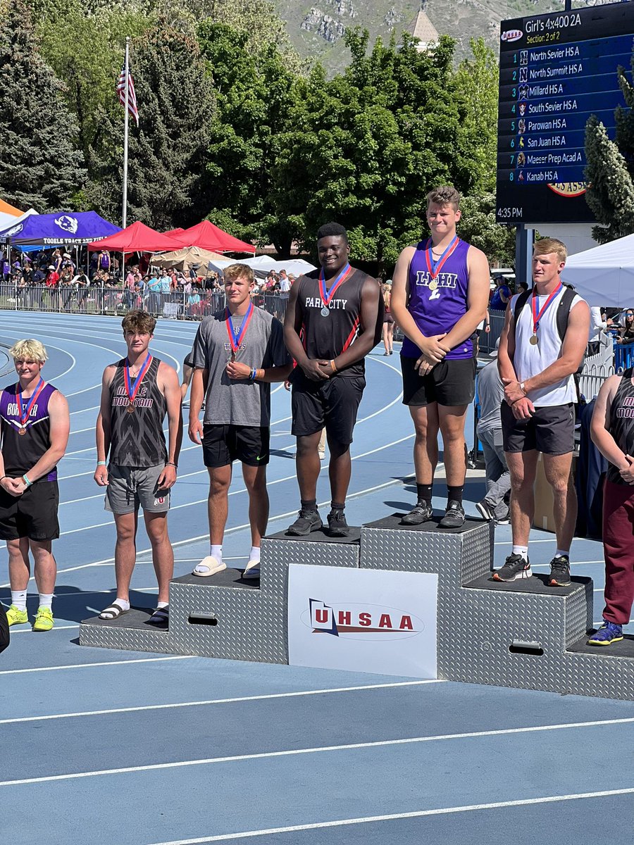 What a great way to end my High School Track career with 5A State Championship in discus with a throw of 183’ 4 3/4”!! Also took 3rd in Shot and Javelin with throws of 57’1 and 164’ 5!!! #LehiTrack