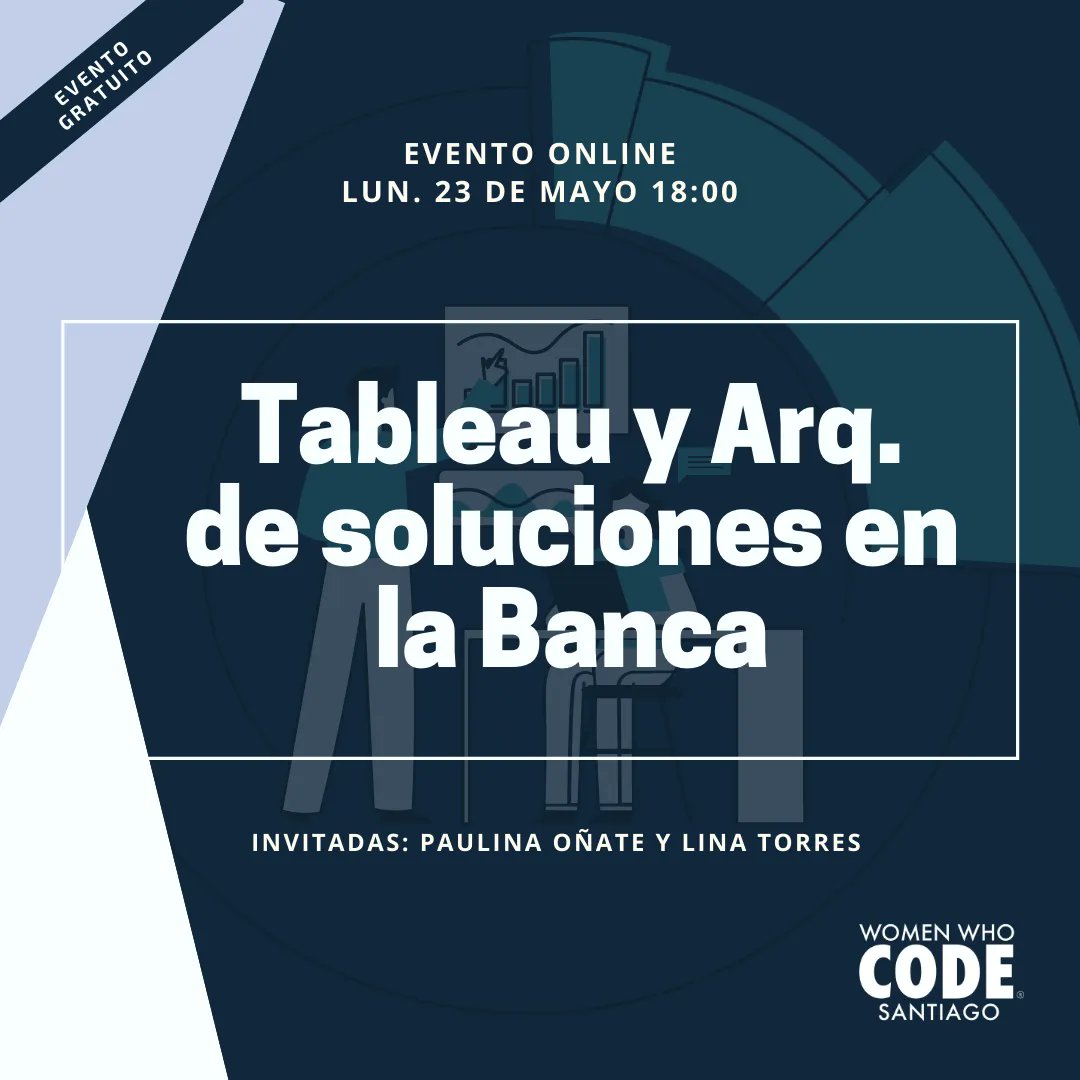 Este lunes 23 tenemos un nuevo evento. Tendremos a 2 invitadas que nos contarán de Tableau y de Arquitectura de soluciones en la banca.
 Inscríbete en buff.ly/3lucNuL
 #wwcodesantiago #WomenWhoCode