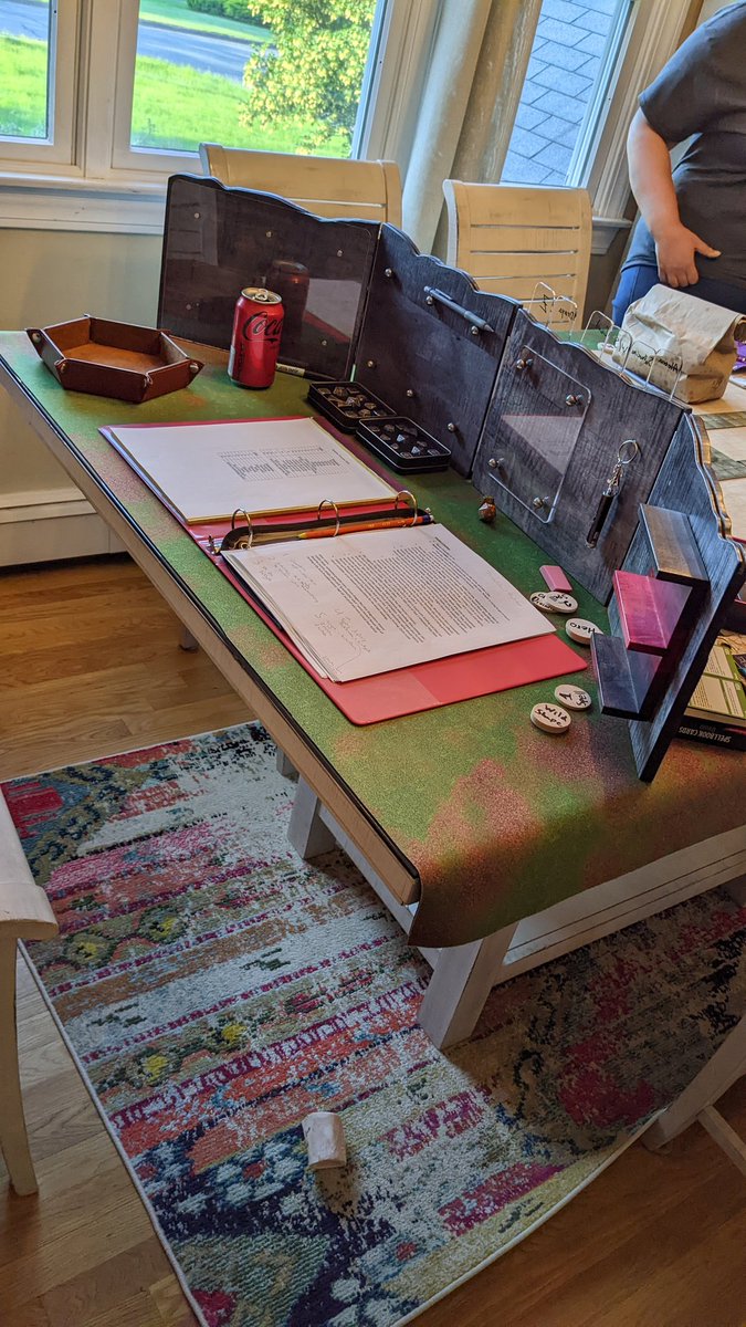 Ready_To_Role's tweet image. Got an early anniversary present from my wife in the form of a custom GM screen from @dogmight! My entire D&amp;amp;D group loved it- now I just need to get one of the dice towers!

#dnd #dnd5e #ttrpg #dogmight #wyrmwood #tabletop #dm #gm