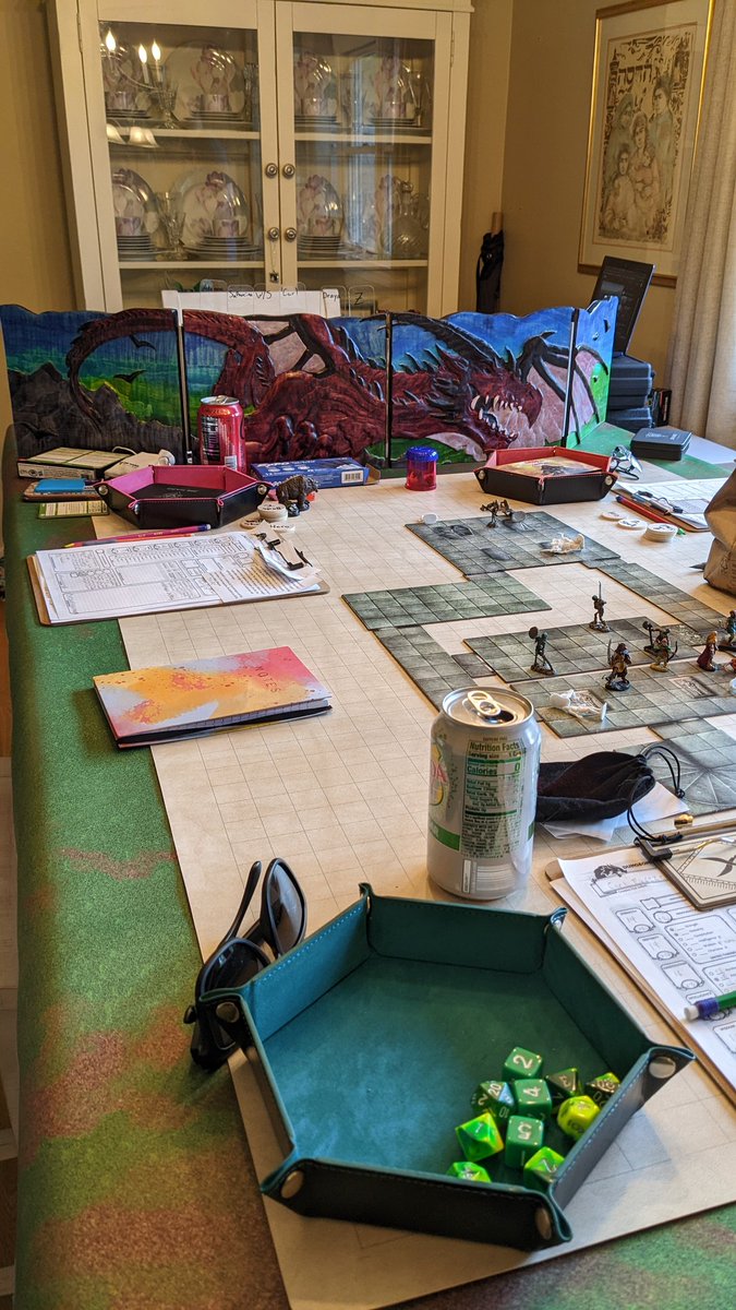 Ready_To_Role's tweet image. Got an early anniversary present from my wife in the form of a custom GM screen from @dogmight! My entire D&amp;amp;D group loved it- now I just need to get one of the dice towers!

#dnd #dnd5e #ttrpg #dogmight #wyrmwood #tabletop #dm #gm