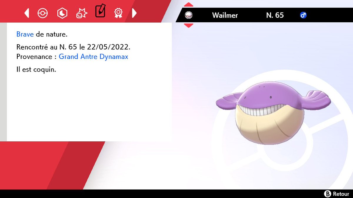 Après une petite centaine d'expéditions de Rayquaza avec CC, enfin un shiny pour le <a href="/Projet_CSLD/">Community Shiny Living Dex</a> avec ce petit Wailmer !