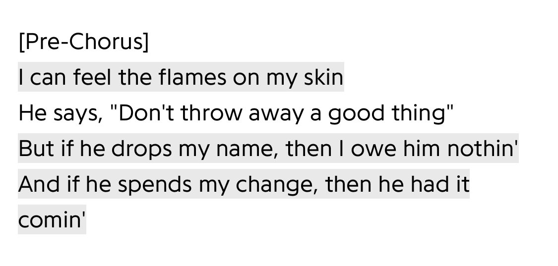 okay but if the genius interpretation is true then taylor is saying theyre burning her bcs they say shes a witch when shes actually not bcs its said that witches can cast spells that makes fire just feel ticklish so if she feel the flame that means shes /not/ a witch !!!!!!!!! https://t.co/DgWZCwPQ2o