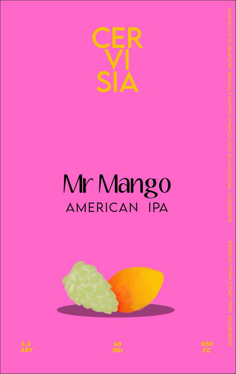 DanielaNashM's tweet photo. Estuve pensando que pasaría si se uniera una American Ipa con el mango y esto sucedió...
Nuevo ejercicio creativo #3 de Cervisia, marca ficticia de cerveza.
Diseño realizado con monitor interactivo Wacom One en Adobe Photoshop y Adobe illustrator.
#diseñochileno #labelpackaging https://t.co/XggmfoahKI