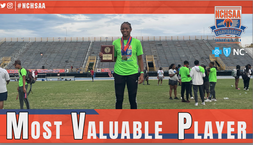 NCHSAA's tweet photo. 🚨Congratulations to our 
@BlueCrossNC
 Women's 1A/4A Track and Field State Championship MVP's!!🚨 https://t.co/lYjX41qgxd