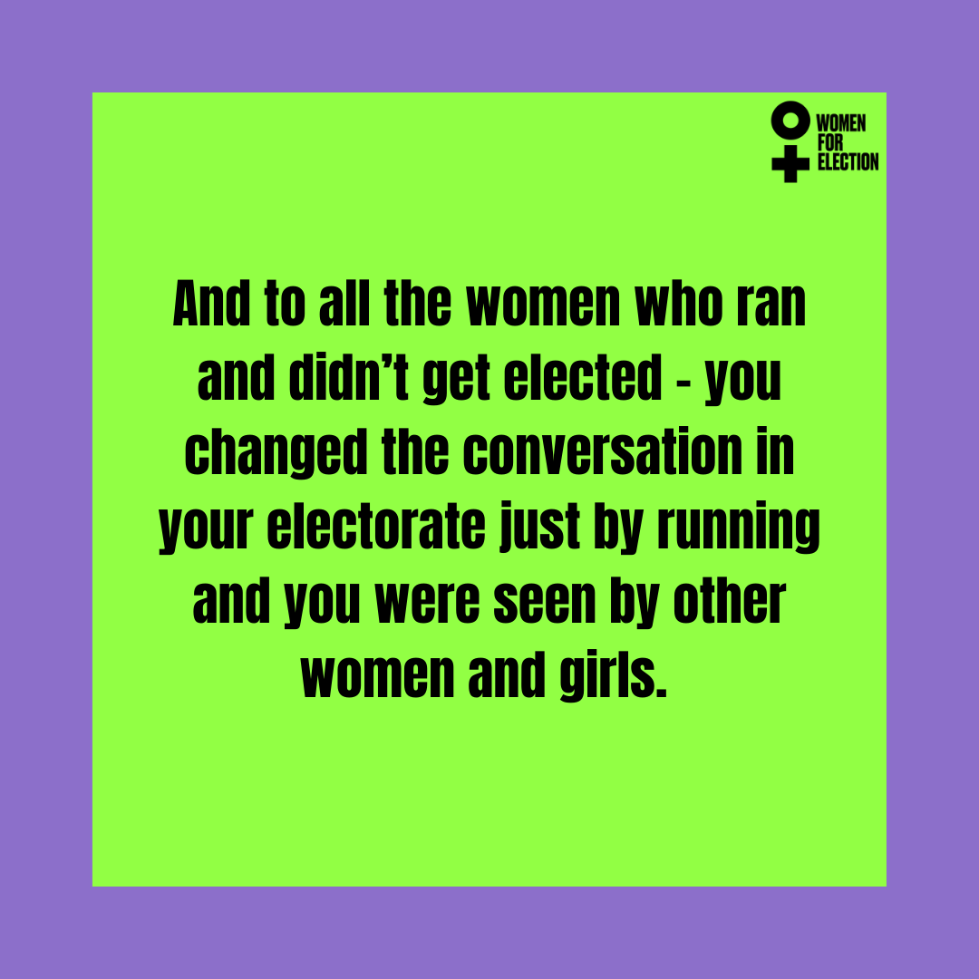 WomenElectionOz's tweet photo. Thank you to every single person who helped a woman with her campaign! You have helped change the face of power in Australia. To the women who ran and didn’t get elected - you changed the conversation in your electorate just by running and you were seen by other women and girls. https://t.co/7L9jPxOGVf