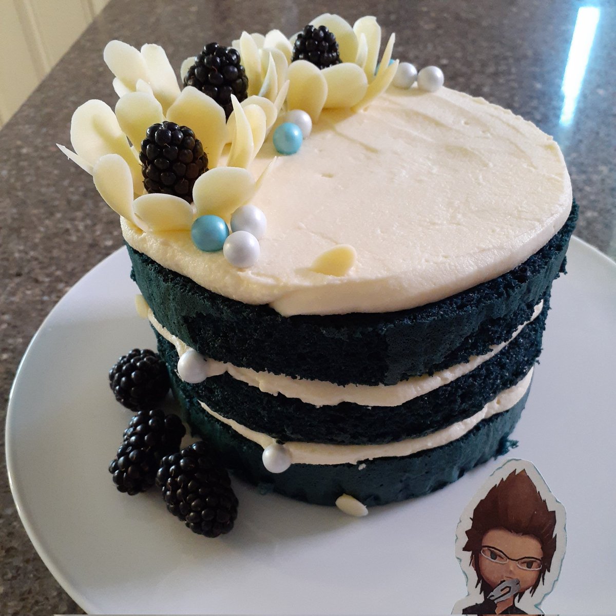 FinalKingdomXV's tweet photo. My dark turquoise velvet cake. It was supposed to be royal blue but oh well this colour is nice too. #nofilter #BakingAssistantPocketIgnis #velvetcake https://t.co/bzFlYtGXTm