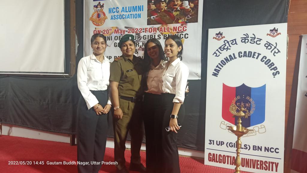 neelu197's tweet photo. #nccalumni On 20/05/2022 NCC alumni meet is organized by 31 Up girls Battalion NCC in Galgotia university. 3 alumni of Ryan International school Greater Noida have participated in the.@HQ_DG_NCC @NCCDteUP @NccNoida @drajaykumar_ias https://t.co/GikCnocVmW