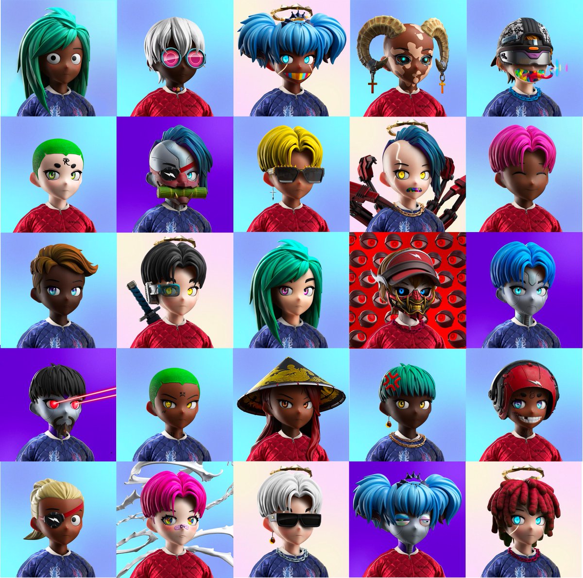 Clones &amp; Beans communities vibe together strong 🦾⛩

I got so much interest to kit out clones with the new <a href="/AzukiOfficial/">Azuki</a> reversible bomber, here are some of the best: