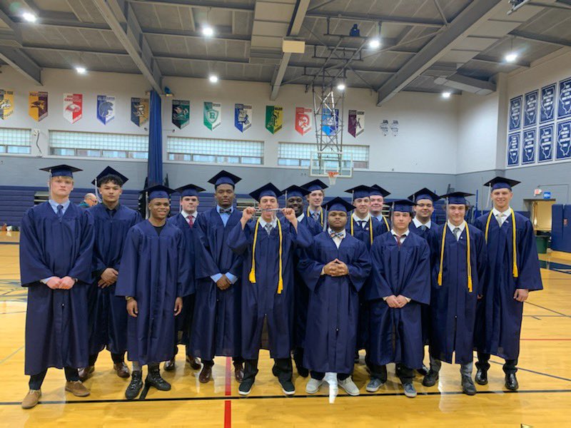 MattBowen41's tweet photo. Graduation night for our senior football players at IC Catholic. 

Awesome class. Leaders. Made a tremendous impact on our program &amp; the school community. 

@ICCPFootball https://t.co/vlxuiPVxSE