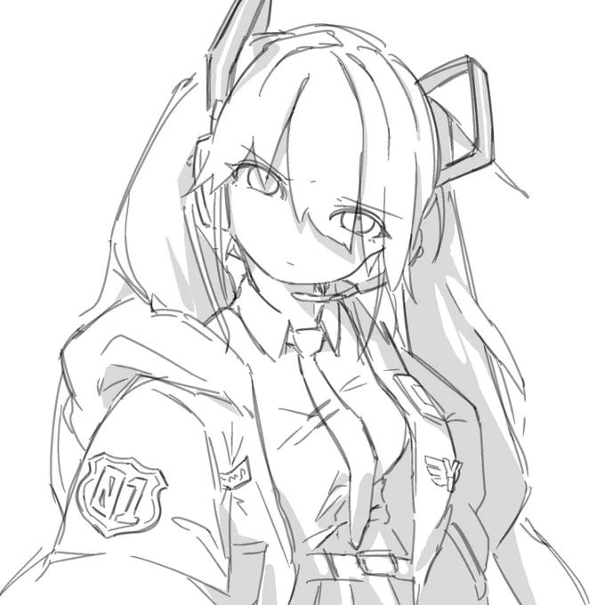 絵の練習になんか描いてたらかっこいい初音ミクさんうまれた 