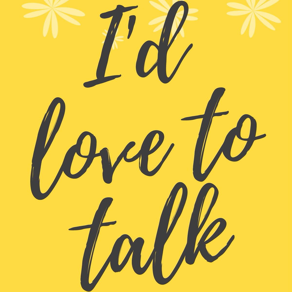 Let's make a difference by inviting conversation and connection and inspiring others to do the same. 
#idlovetotalk