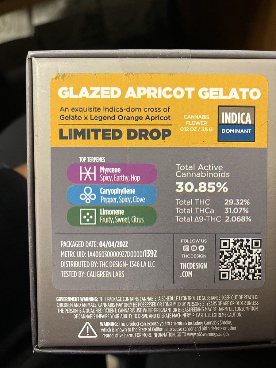 AlexGSoCal's tweet image. And…..transitioned to #thcdesign Glazed Apricot Gelato Limited Drop. #Mmemberville #thcdesign