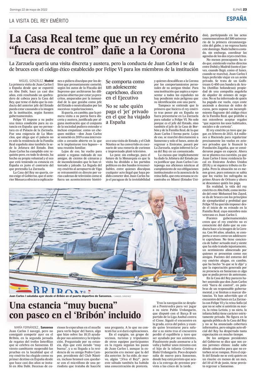 😂😂😂

Que esto lo diga una institución que se autorregula y que está fuera de todo control parlamentario es muy chistoso. 

Toda la Casa Real está fuera de control.