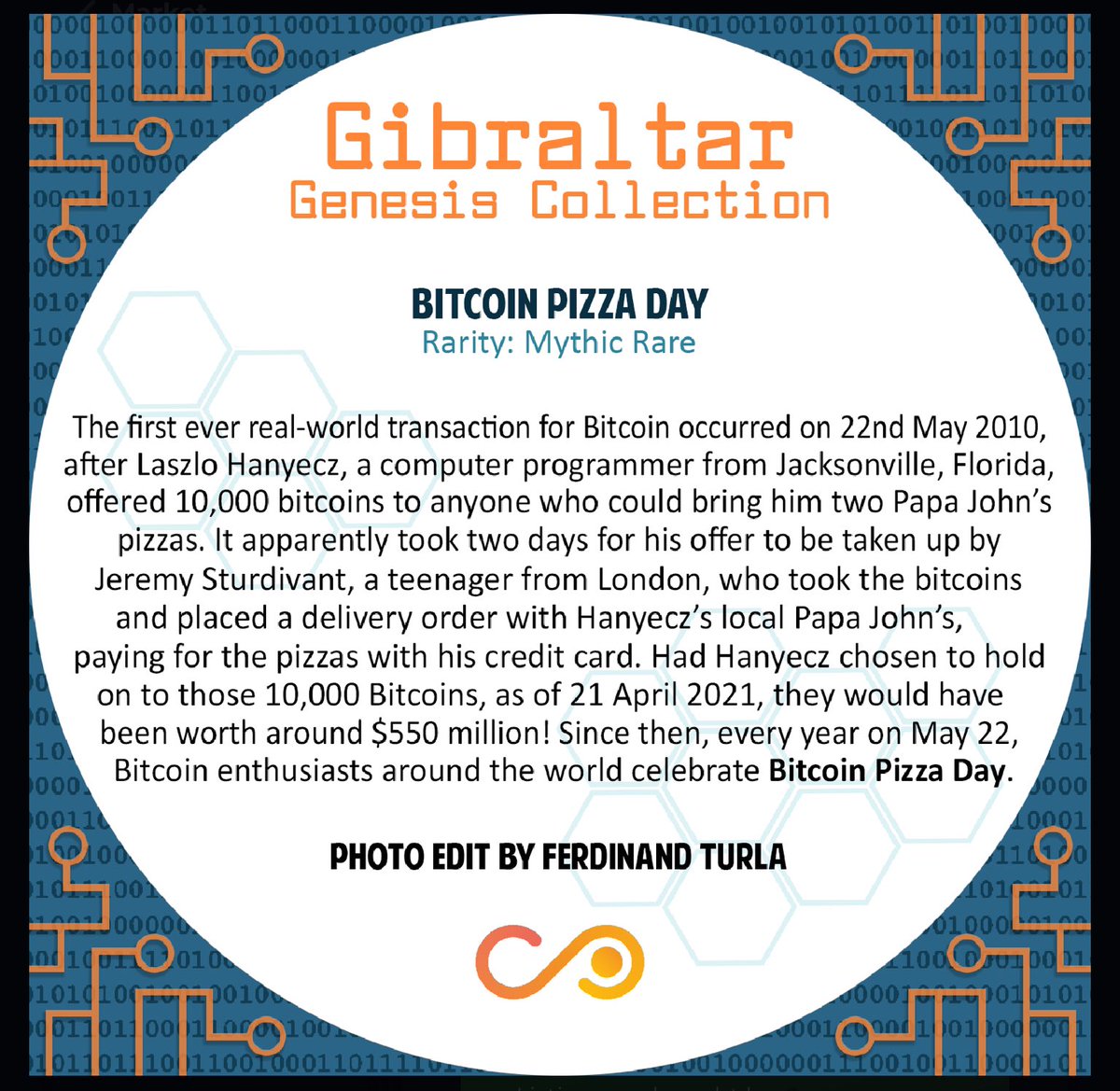 The Genesis Collection consists of 24 NFTs including 22 iconic images of Gibraltar and 2 Mythic Rares. 
2 NFTs per pack -
Will you get a “Mythic Rare” - BITCOIN PIZZA DAY
Packs available at…wax.atomichub.io/drops/78811
#BitcoinPizzaDay #NFTCommunity <a href="/WAX_io/">WAX</a> <a href="/AtomicHub/">AtomicHub</a> #CryptoNews