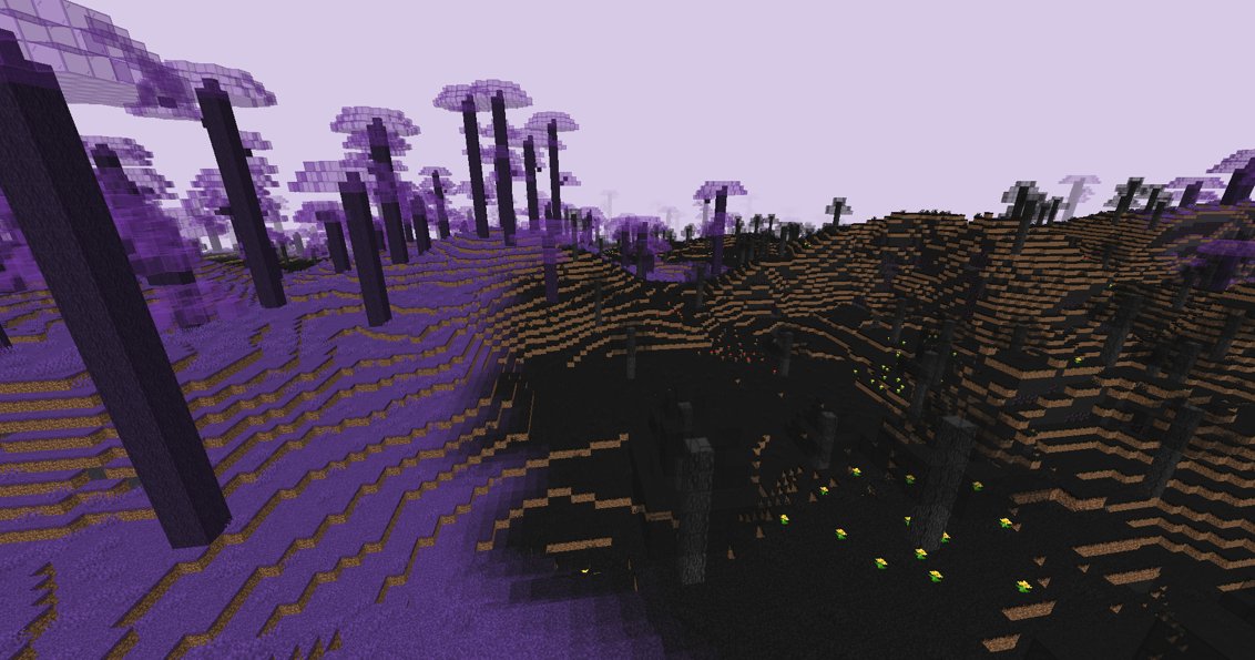 Ap3xCommander's tweet photo. So lately I've been developing a mod for Minecraft that adds in dream and nightmare themed biomes. I've only just started a couple days ago and it won't be done for a while but it's been a ton of fun so far. I'm also working on a mob and I'll tweet some pics when that's done. https://t.co/jApa4SPTsB