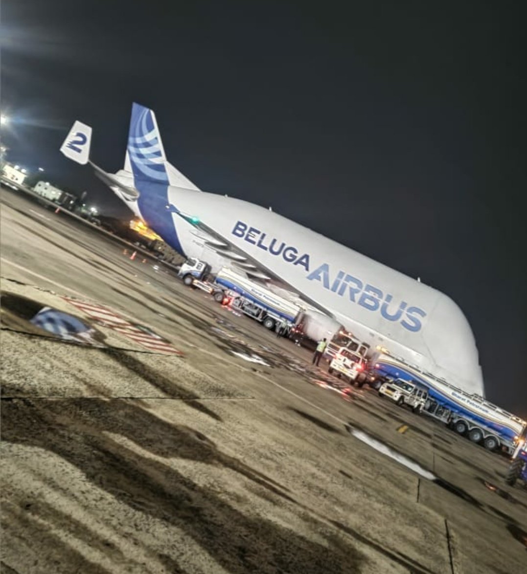 MrrMukherjee's tweet photo. .@Airbus Beluga spotted in Kolkata, probably a refueling stop, nevertheless a very rare visitor. 📷 Airport Staff https://t.co/FC3yrN4V5Q