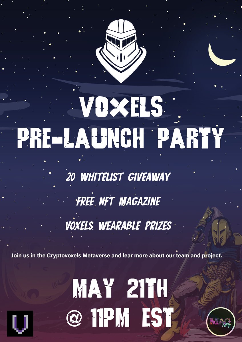 Join us now in <a href="/cryptovoxels/">Voxels</a> and you'll yourself a NFT in regards to our featured project, <a href="/GlodyKnightsNFT/">Glody Knights</a> 

Join us now!

glodyknights.magnft.com