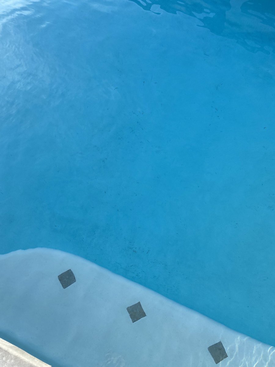 TeachAndi's tweet image. Can someone help me?! We just had a pool built, and the white plaster became discolored. Our pool contractor is saying this is normal. Is it?! It looks dark in person.#poolcontractor #poolguy #buildingapool #whiteplaster #whiteplasterpool #mottling #pool #pooltime #poolplaster