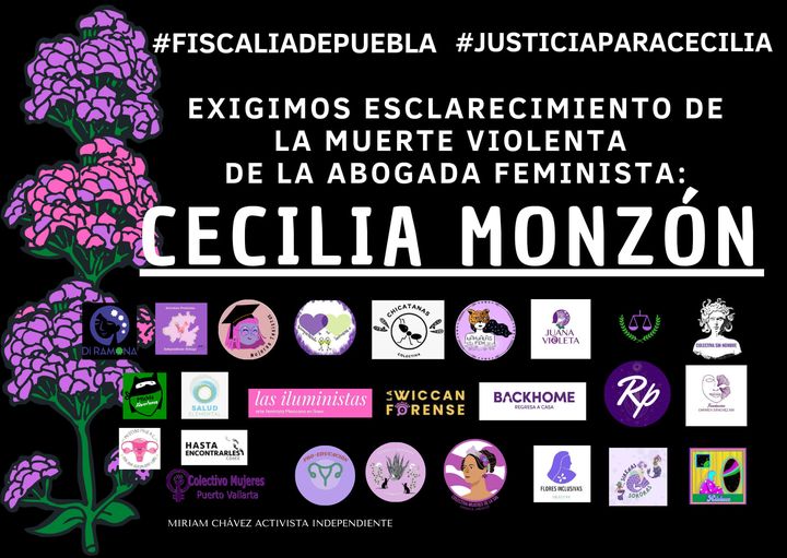 La activista Cecilia Monzón fue PRIVADA DE LA VIDA  este sábado por dos sujetos mientras circulaba en su camioneta en el Camino Real a Momoxpan, a la altura del Periférico Ecológico, en San Pedro Cholula, Puebla.
#JusticiaParaCeciliaMonzon