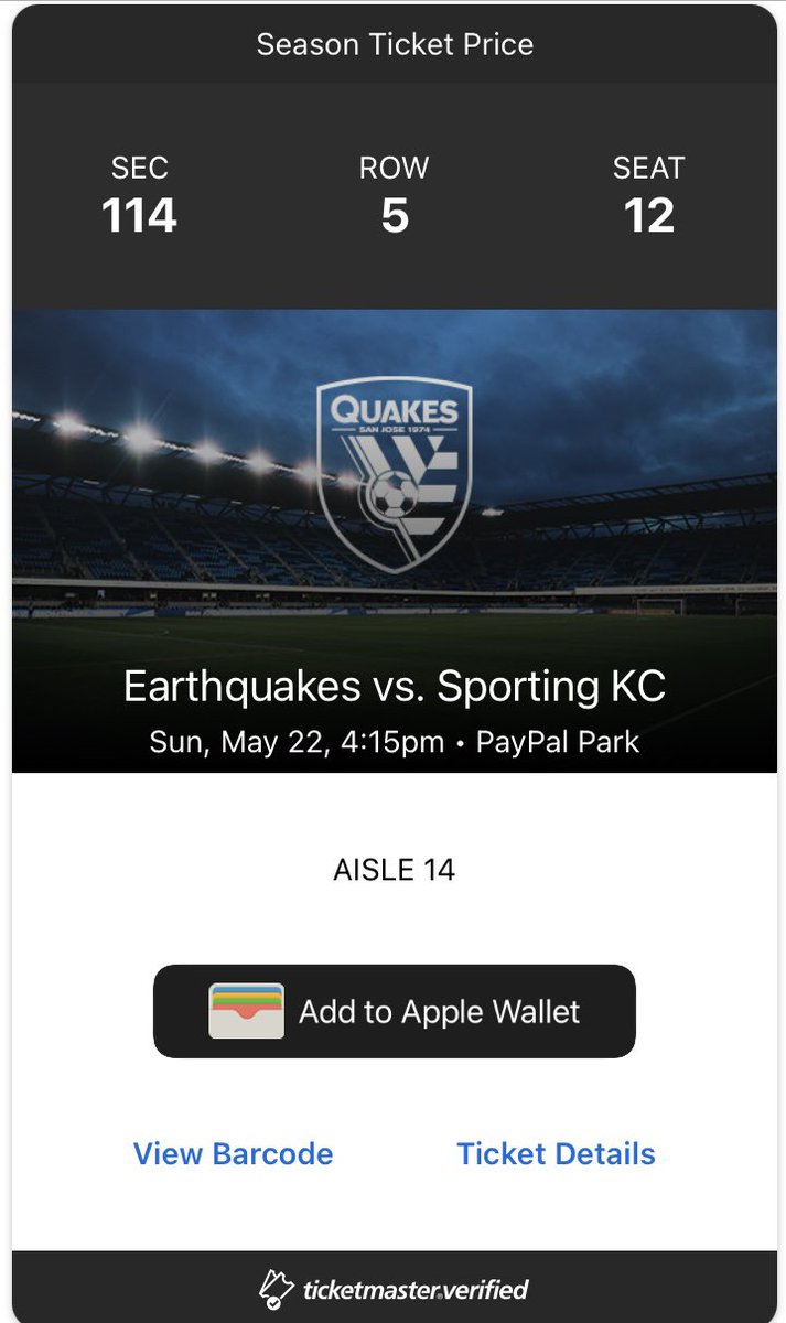the_mister_mack's tweet photo. Calling all @SJEarthquakes / #Quakes fans. Pick a number between 1-100. If you get the closest to my favorite number…I’ll transfer seats for tomorrow games to you. 

Deadline: 5/22 - 10 am

Section 114, Row 5, Seats 12 &amp; 13. 

Like, Retweet and comment with guess belo

#VamosSj https://t.co/KBLsAWCFyF
