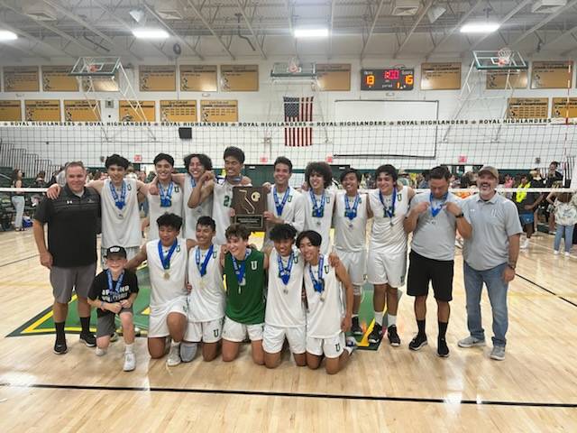 CIFState's tweet photo. 🏆🏐 Congratulations to the Upland Highlanders (@UplandHS) - 2022 CIF SoCal Boys Volleyball Division II Champions! https://t.co/6p3UTKfVXv