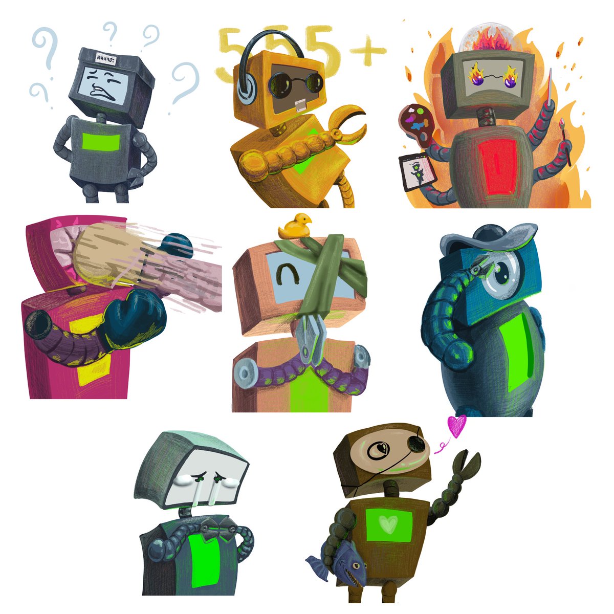 buck_pib's tweet photo. Robot Gangster × Sticker Line
Click ->[emotion - Gangter Robot]
https://t.co/0D4Re2rbJ0

#line #stickerline #NFT #NFTdrop #NFTTHAILAND #NFTCommmunity #art #characterdesign #robotgangster https://t.co/tfUyfWVWbA