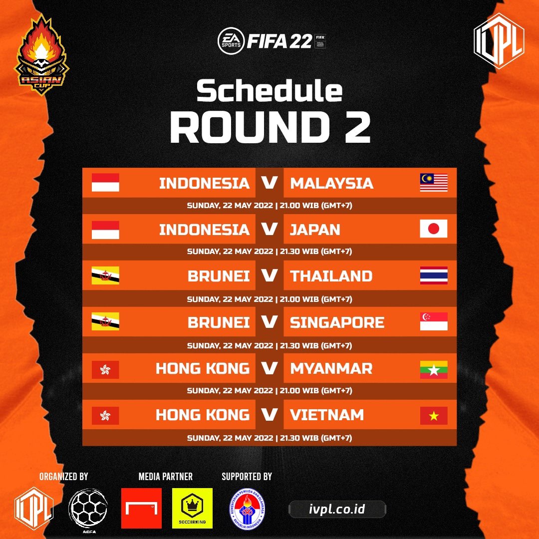 ／
#AEFA ASIAN CUP2022🏆　🇯🇵🇭🇰🇸🇬🇹🇭🇮🇩🇲🇾🇲🇲🇻🇳🇧🇳
＼

本日予選2日目が行われます。
日本チーム <a href="/rasleoneFIFA/">FIFAラスレオ公式</a> は2試合目にインドネシアと対戦です🔥
2位でも他グループの2位より勝点、得失点で上回れば進出の可能性はあるので負けられません！
#FIFA22 #proclubs #aefaasiachampion
<a href="/IVPL_ID/">IVPL</a>