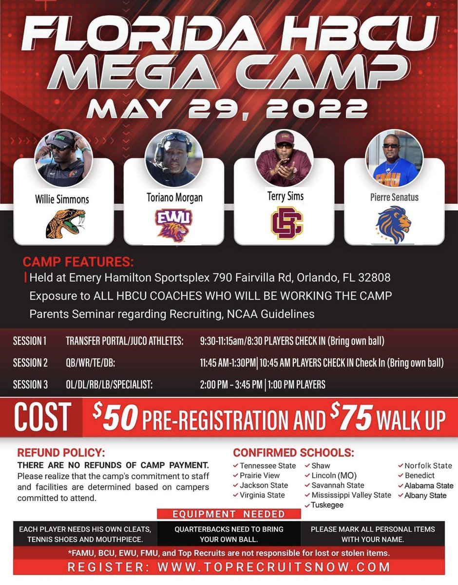 This should be a nice camp to attend. #collegeexposure.