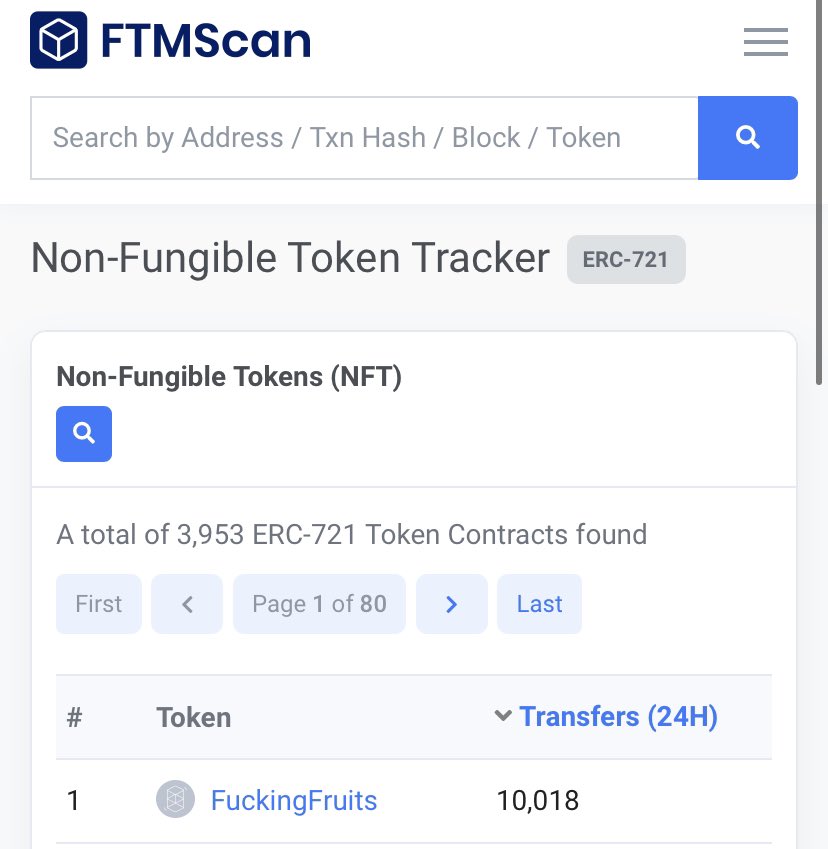 Fucking Fruits made it to the #1 spot on FTMScan. 🤣🍆 $FTM