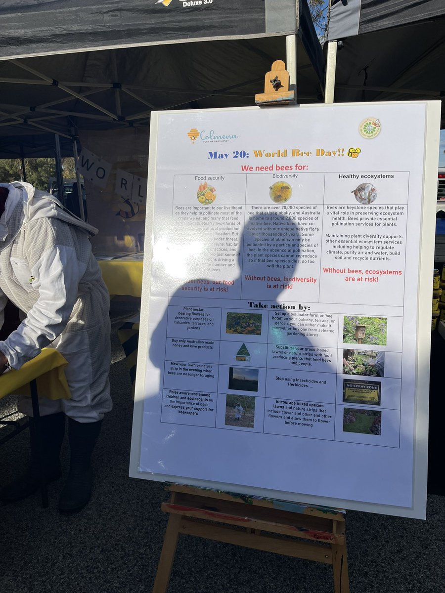 World bee day celebrations continue at the local farmers market 🐝 
Emphasising again how much bees are needed for food security, biodiversity and a healthy ecosystem 💛 
#savethebees