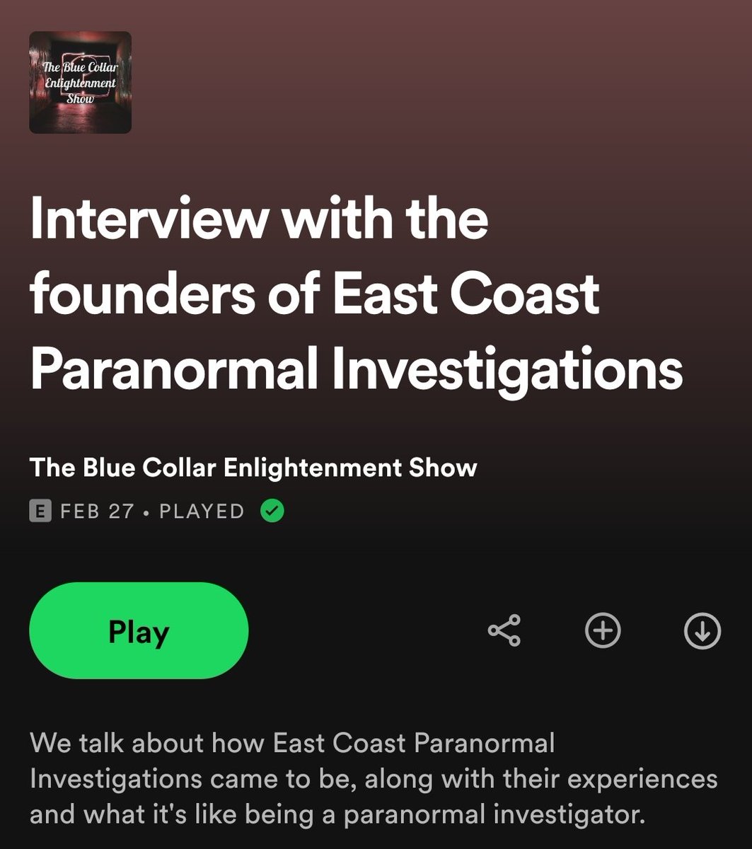 Go over to <a href="/Thebceshow/">Jonah, host of The Blue Collar Enlightenment Show</a> and listen to our great conversation about the paranormal. Give them a follow and check out the amazing podcast.

#eastcoastparanornal #paranormal #podcast #thebluecollarenlightmentshow