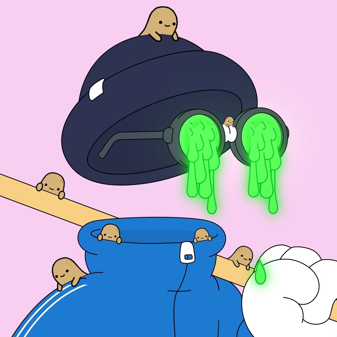 got my <a href="/InvsbleFriends/">Invisible Friends</a> tato’ed 🥔 on by <a href="/terriblepets/">Nimbu Cat 🦁</a> 🥳💙

-supporting the fam <a href="/picantetacos/">picantetacos.eth 🌱</a> 🥹